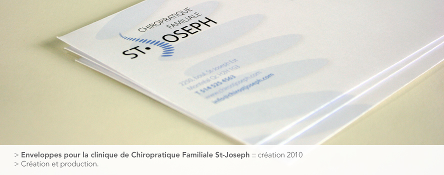 Enveloppes pour la clinique de Chiropratique Familiale St-Joseph :: création 2010 - Création et production